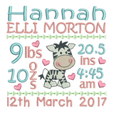 Baby birth announcement template machine embroidery design by sweetstitchdesign.com