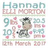 Baby birth announcement template machine embroidery design by sweetstitchdesign.com