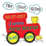 Baby birth announcement template machine embroidery design by sweetstitchdesign.com