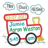 Baby birth announcement template machine embroidery design by sweetstitchdesign.com